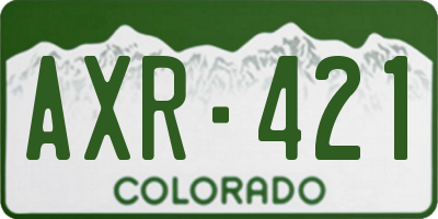 CO license plate AXR421