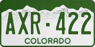 CO license plate AXR422