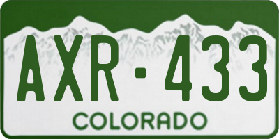 CO license plate AXR433