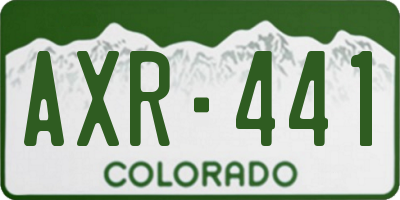 CO license plate AXR441