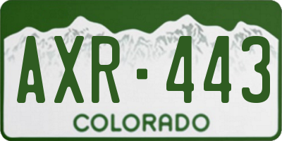 CO license plate AXR443