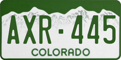 CO license plate AXR445