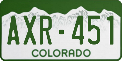 CO license plate AXR451