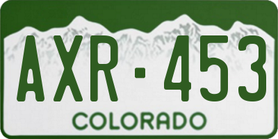 CO license plate AXR453