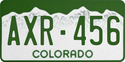 CO license plate AXR456