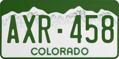 CO license plate AXR458