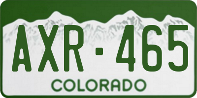 CO license plate AXR465