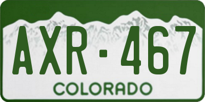 CO license plate AXR467