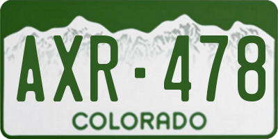 CO license plate AXR478