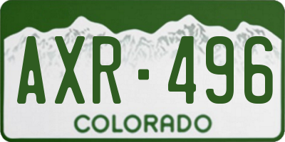 CO license plate AXR496