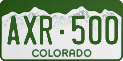 CO license plate AXR500
