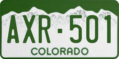 CO license plate AXR501