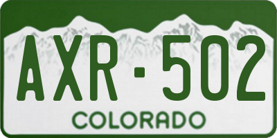 CO license plate AXR502
