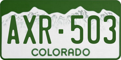 CO license plate AXR503