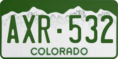 CO license plate AXR532
