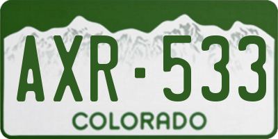 CO license plate AXR533