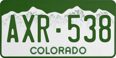 CO license plate AXR538