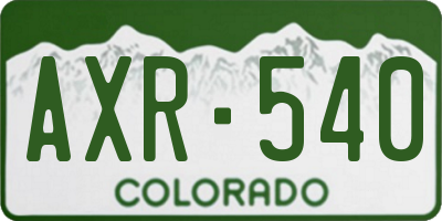 CO license plate AXR540