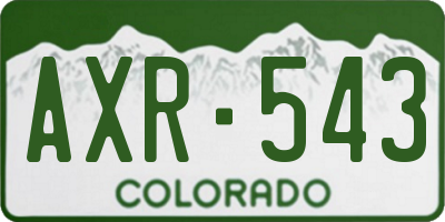 CO license plate AXR543