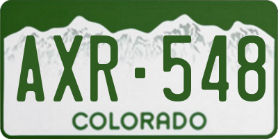 CO license plate AXR548