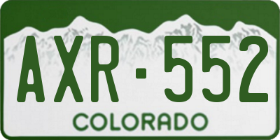 CO license plate AXR552