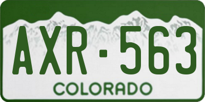 CO license plate AXR563