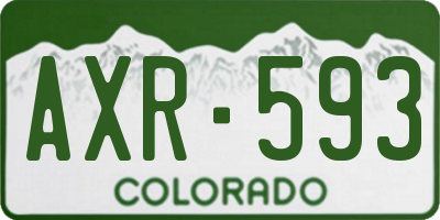 CO license plate AXR593