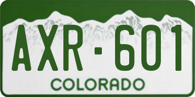 CO license plate AXR601