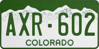 CO license plate AXR602