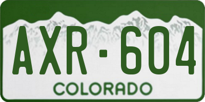 CO license plate AXR604