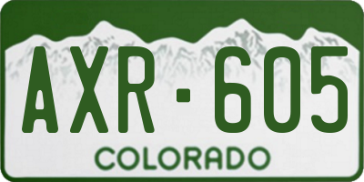 CO license plate AXR605