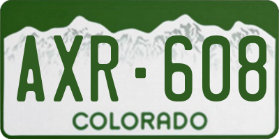 CO license plate AXR608