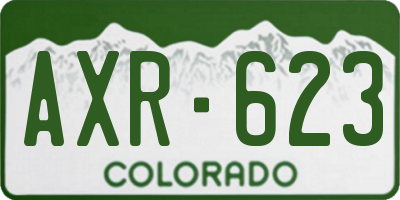 CO license plate AXR623