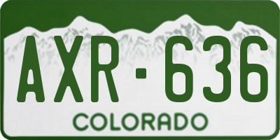 CO license plate AXR636