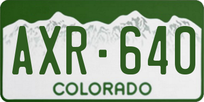 CO license plate AXR640