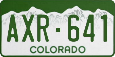 CO license plate AXR641