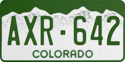 CO license plate AXR642