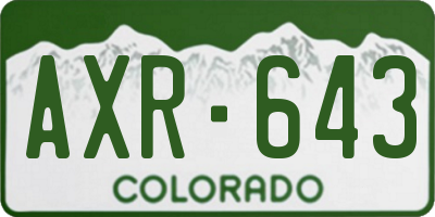 CO license plate AXR643