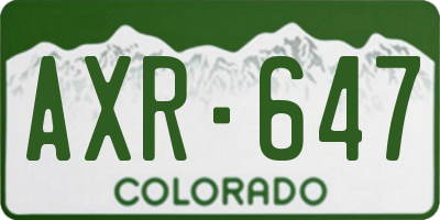 CO license plate AXR647