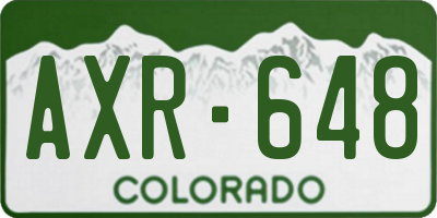CO license plate AXR648