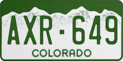 CO license plate AXR649