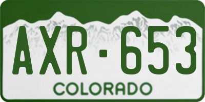 CO license plate AXR653