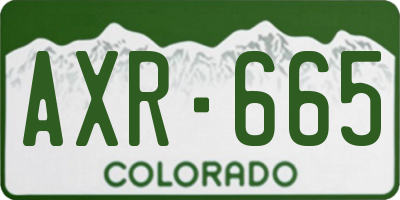 CO license plate AXR665