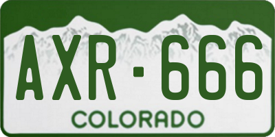 CO license plate AXR666