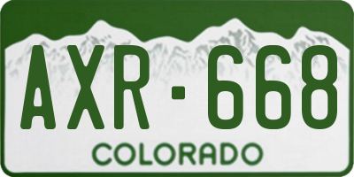 CO license plate AXR668