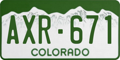 CO license plate AXR671