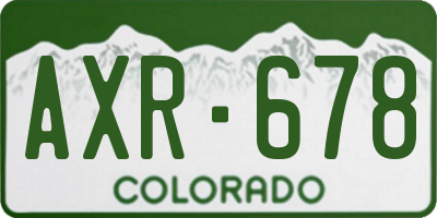 CO license plate AXR678