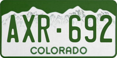 CO license plate AXR692