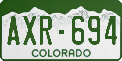 CO license plate AXR694