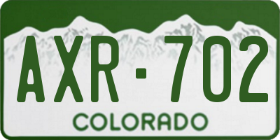CO license plate AXR702
